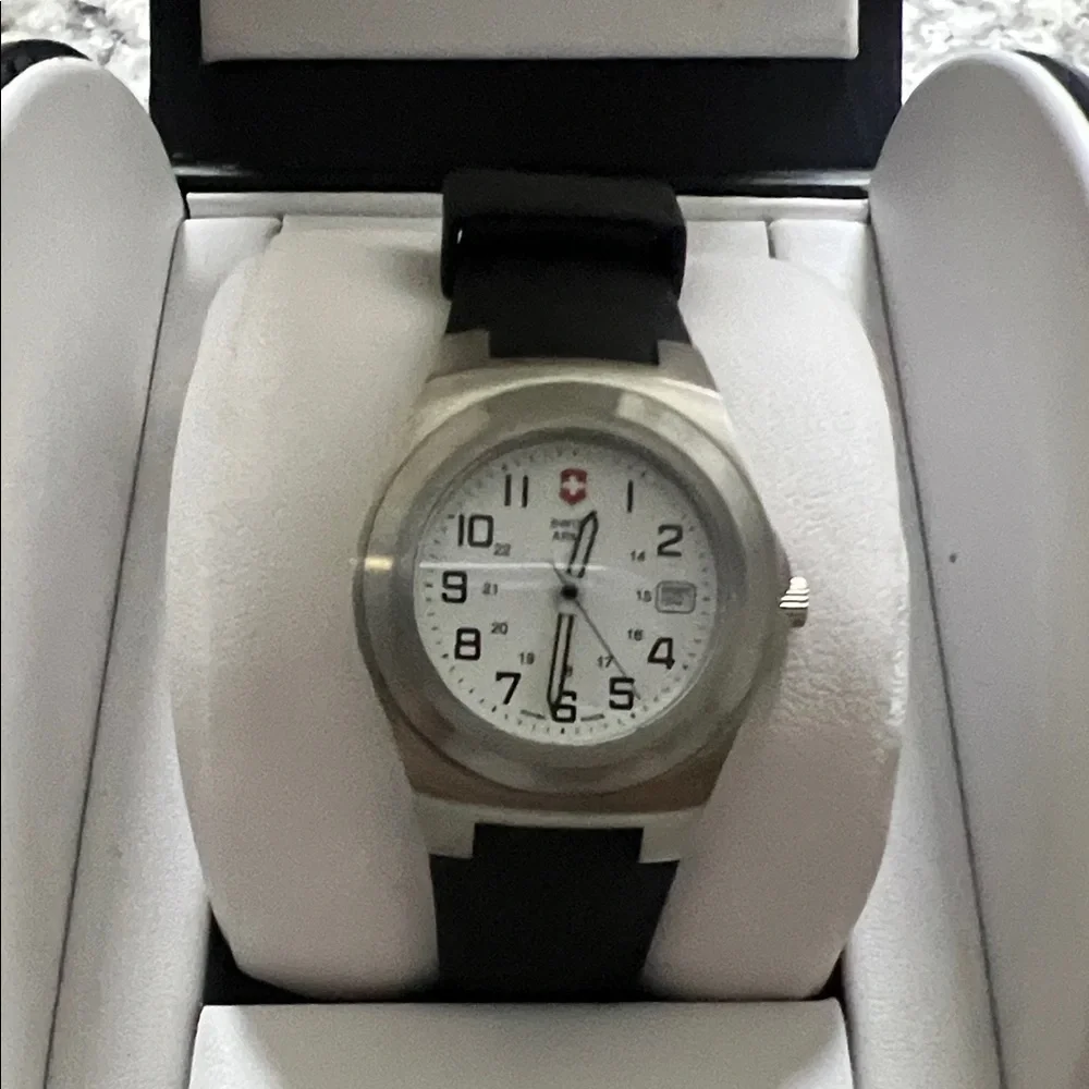 Victorinox “Swiss Army” Black and Silver Watch